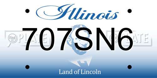 707SN6 Illinois License Plate