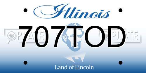 707TOD Illinois License Plate