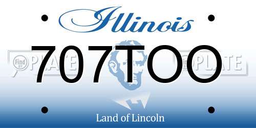 707TOO Illinois License Plate