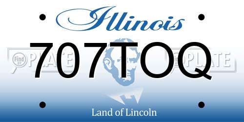 707TOQ Illinois License Plate