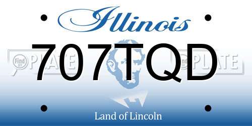 707TQD Illinois License Plate