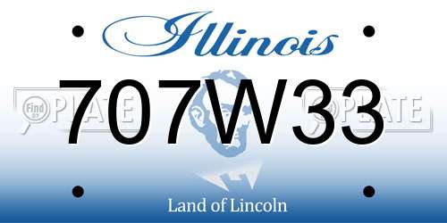 707W33 Illinois License Plate