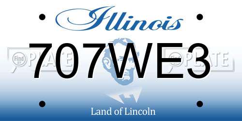 707WE3 Illinois License Plate