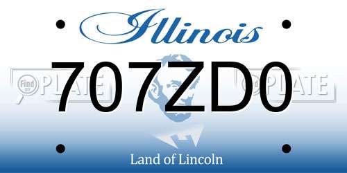 707ZD0 Illinois License Plate