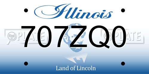 707ZQ0 Illinois License Plate