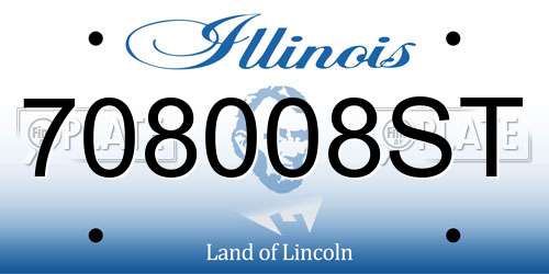 708008ST Illinois License Plate