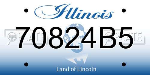 70824B5 Illinois License Plate