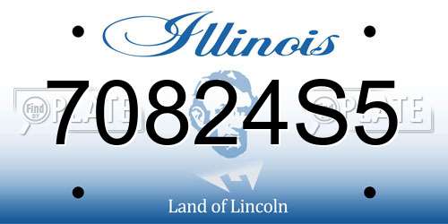 70824S5 Illinois License Plate