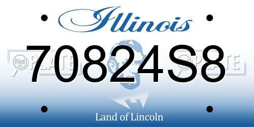 70824S8 Illinois License Plate