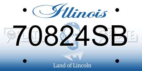 70824SB Illinois License Plate