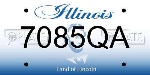 7085QA Illinois License Plate