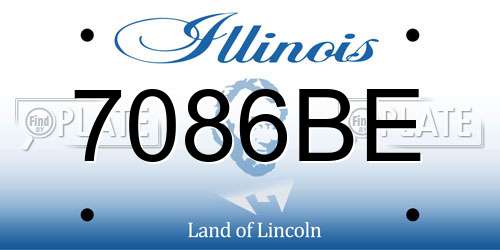 7086BE Illinois License Plate