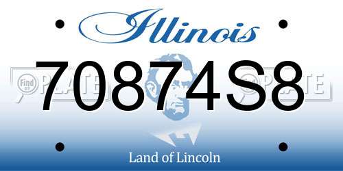 70874S8 Illinois License Plate