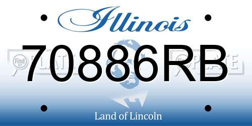 70886RB Illinois License Plate