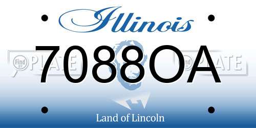 7088OA Illinois License Plate