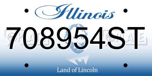 708954ST Illinois License Plate