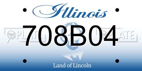 708B04 Illinois License Plate