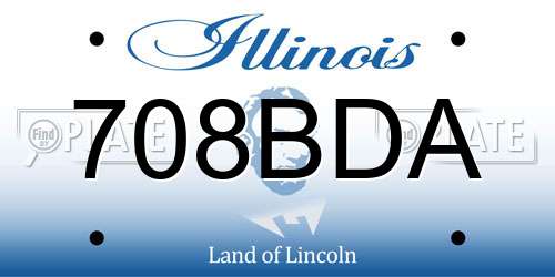 708BDA Illinois License Plate