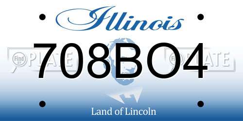 708BO4 Illinois License Plate