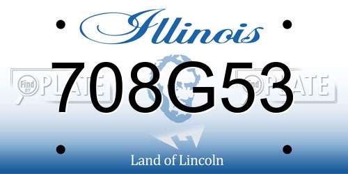 708G53 Illinois License Plate