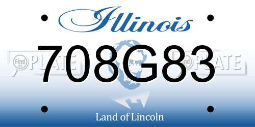 708G83 Illinois License Plate