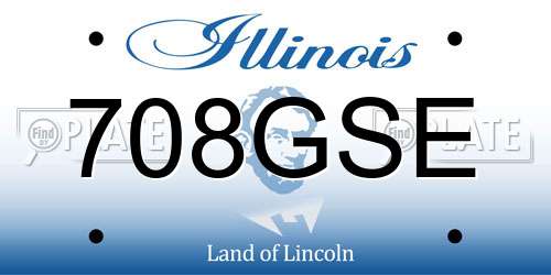 708GSE Illinois License Plate