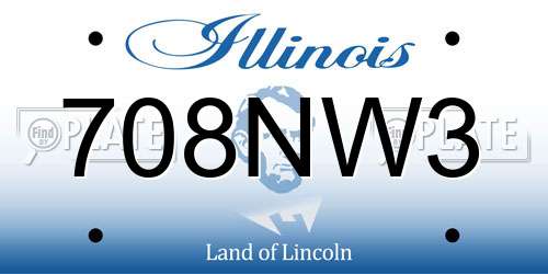 708NW3 Illinois License Plate