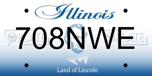 708NWE Illinois License Plate