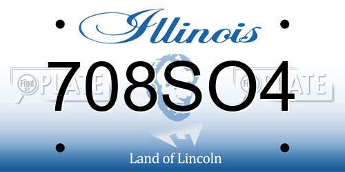708SO4 Illinois License Plate