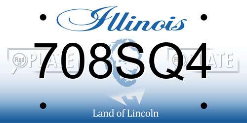 708SQ4 Illinois License Plate