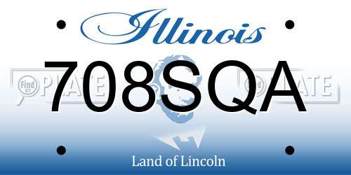 708SQA Illinois License Plate