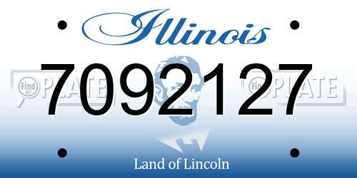 7092127 Illinois License Plate