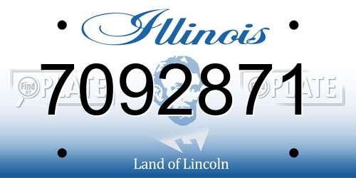 7092871 Illinois License Plate