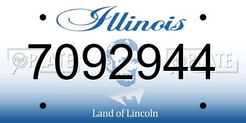 7092944 Illinois License Plate