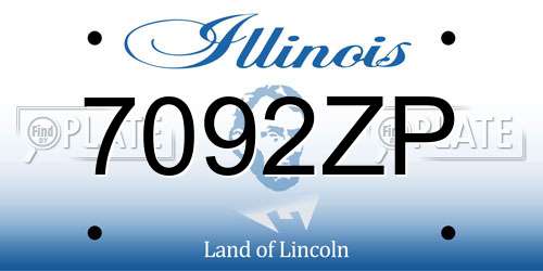 7092ZP Illinois License Plate
