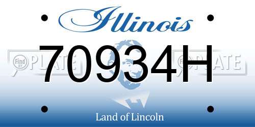 70934H Illinois License Plate