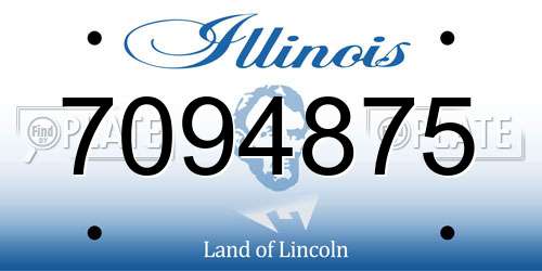 7094875 Illinois License Plate