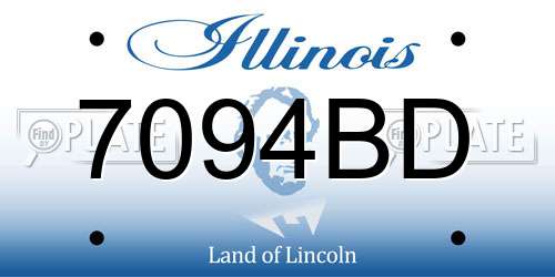 7094BD Illinois License Plate