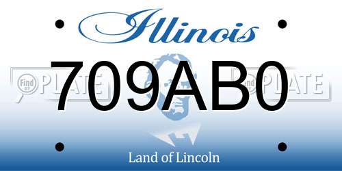 709AB0 Illinois License Plate
