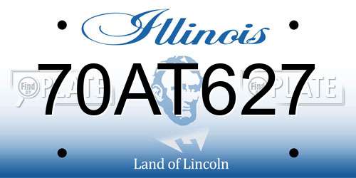 70AT627 Illinois License Plate