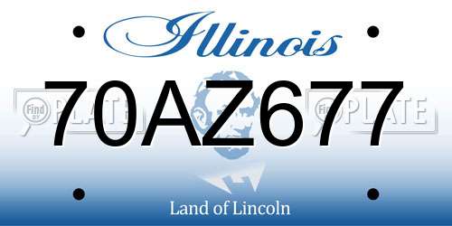 70AZ677 Illinois License Plate