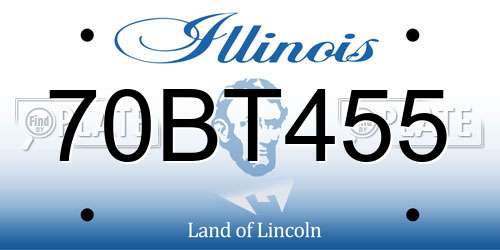 70BT455 Illinois License Plate