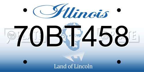 70BT458 Illinois License Plate