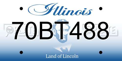 70BT488 Illinois License Plate