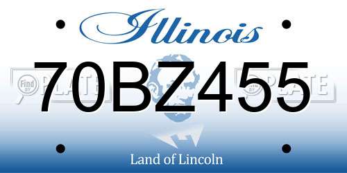 70BZ455 Illinois License Plate