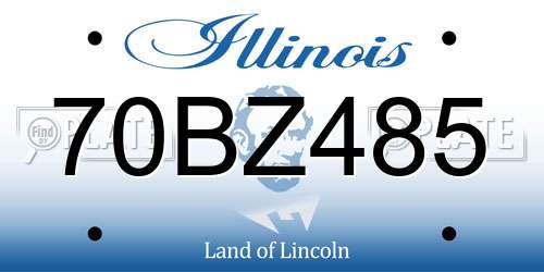 70BZ485 Illinois License Plate