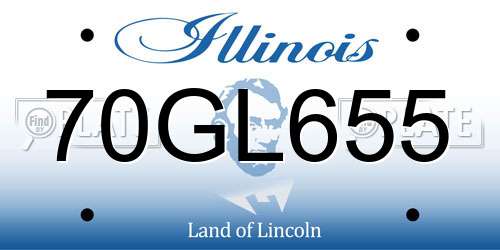 70GL655 Illinois License Plate