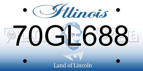 70GL688 Illinois License Plate