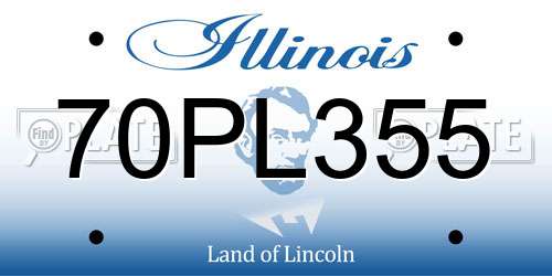 70PL355 Illinois License Plate