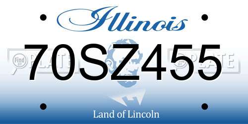 70SZ455 Illinois License Plate